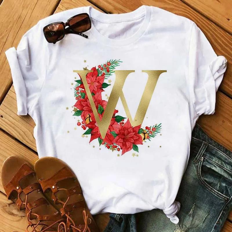 Custom Name Letter Combination Women's High Quality Printing Women Clothing Tops Goth Graphic T Shirts Kawaii Clothes Tee