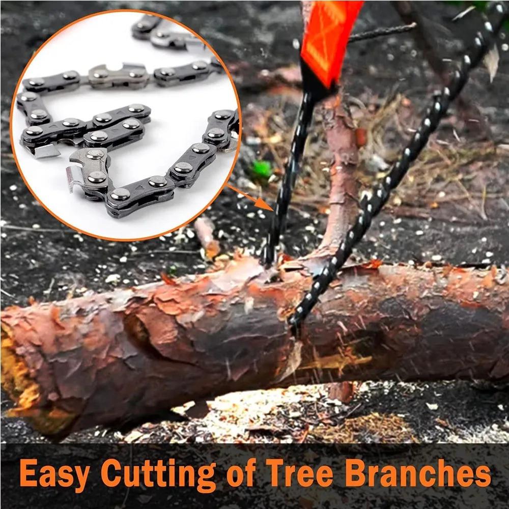 24 Inch Pocket Chain Rope Saw,Portable Hand Saw,With Sharp Teeth Blades for Survival Gear Camping Hunting Tree Cutting.