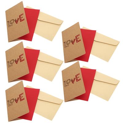 5 db Üdvözlőkártya Romantikus Mintával Ajándék Anyák Napjára Valentin Napra Esküvői Kiegészítők(Love Shape )