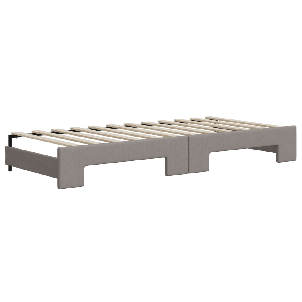 Extendable Daybed with Drawers Taupe 100x200 cm Fabric