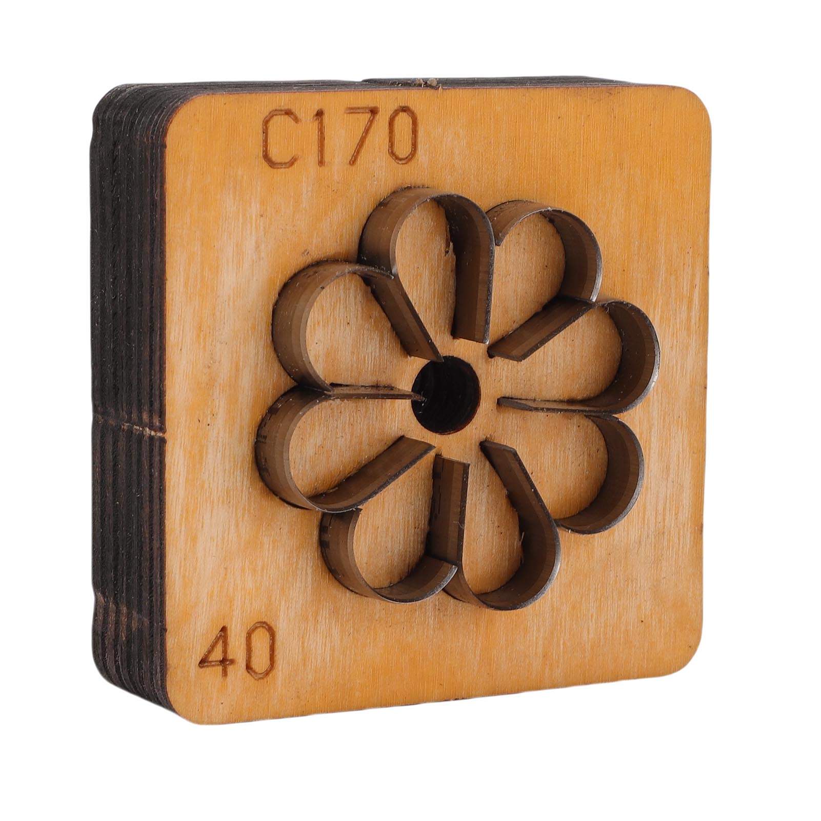 

Leather Cutting Mold with Wood Base Flower Shape Punching Die for Making Keychain Bag Decoration