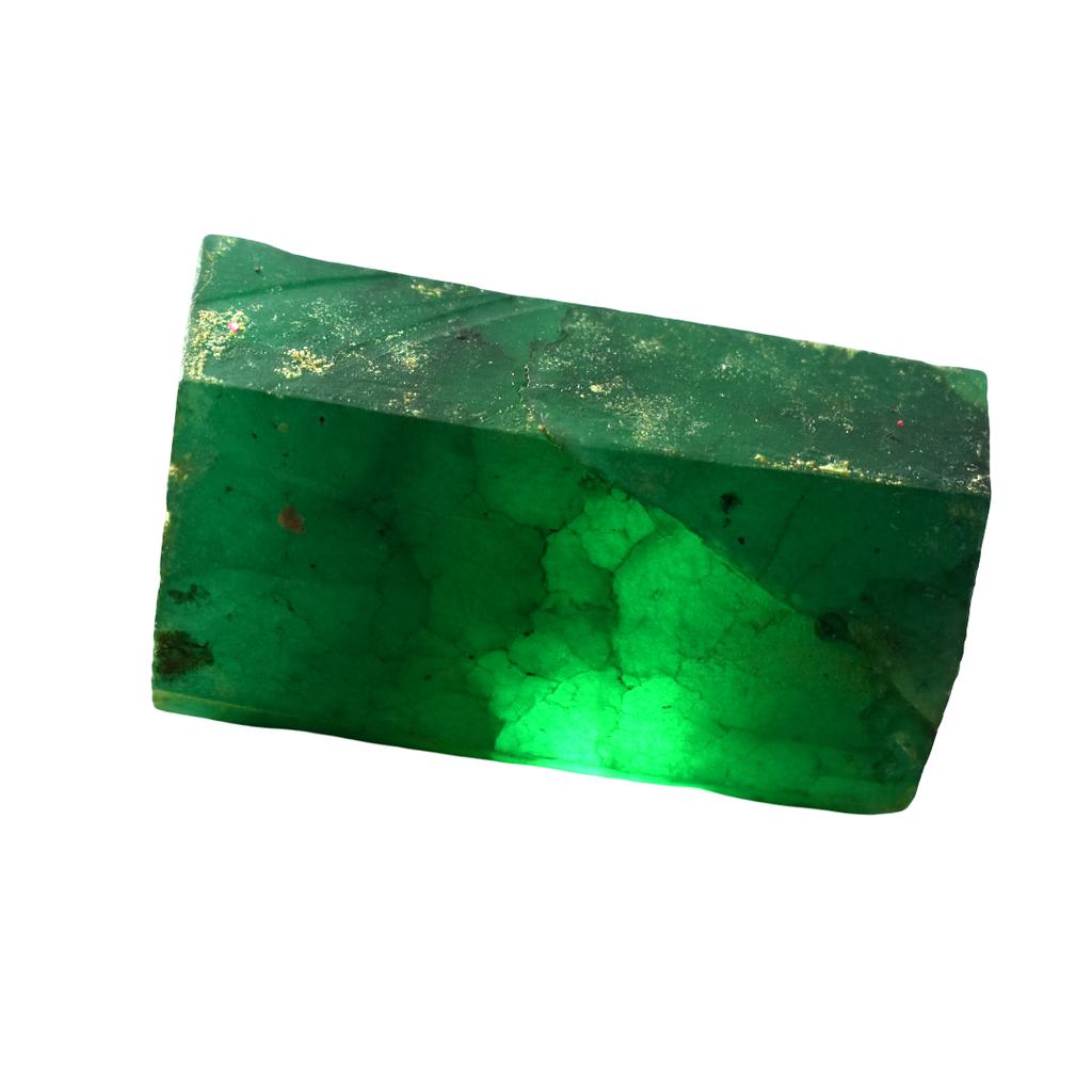 Natural Green Emerald Loose Gemstone 140 Ct Rough Uncut for Lapidary and Gem Collections