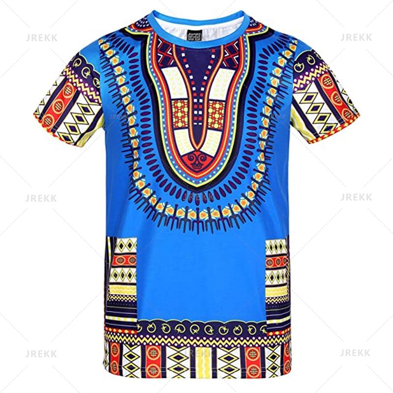 Sommer Harajuku 3D-Druck Afrikanisches Dashiki Ethnische Muster T-Shirt Für Männer Kinder Mode Streetwear T-Shirts Unisex Herrenbekleidung