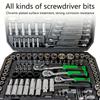150/46pcs Auto Mechanical Repair Tool Set, Multifunctional with Socket, Wrench And Ratchet Set, Auto Repair, Mechanical Toolkit