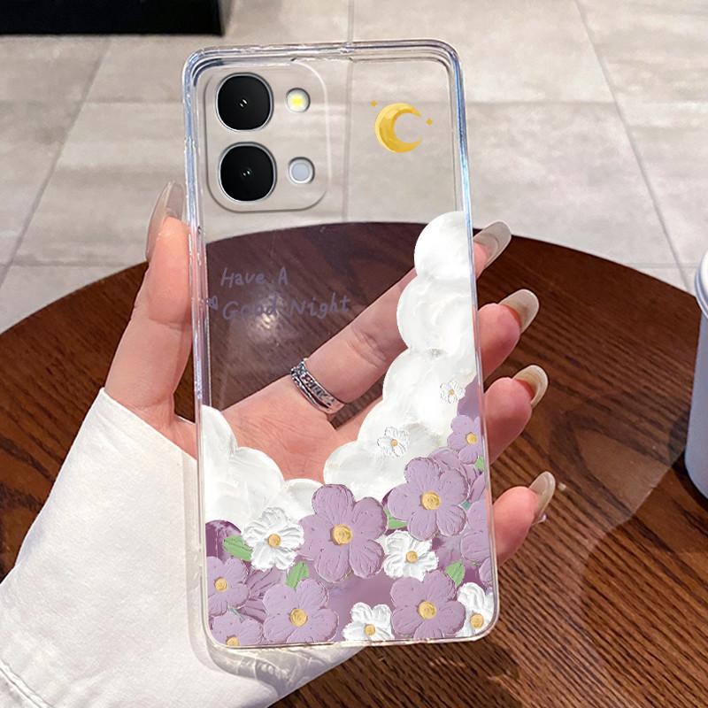 Casing For Vivo iQOO Z11x Y51 Pro 5G Case Aesthetic Cute Cat Cartoon Fashion Soft Silicone Back Cover Transparent TPU Phone Case