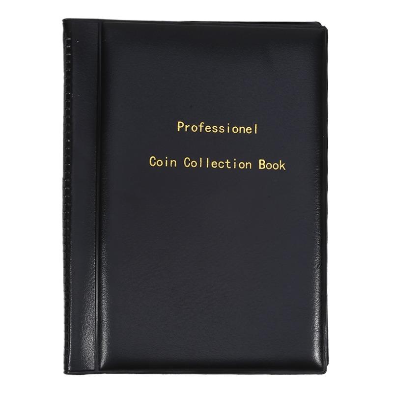 Coin Storage Album PU Cover Hard Smooth Surface Portable Collection Book Coin Collector BookCoin Organizer Photo Storage Book