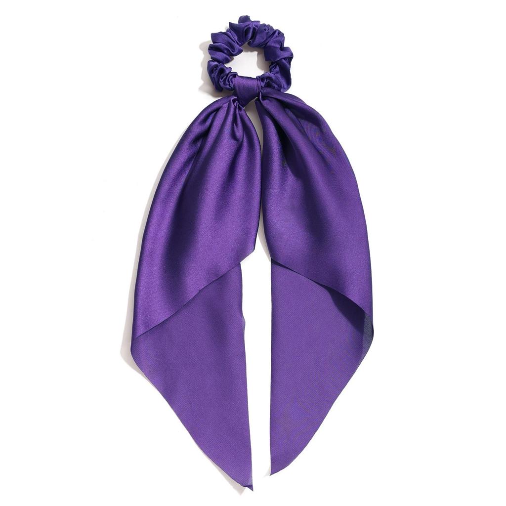 Spring Satin Knot Triangle Scarf: Solid Color Hair Accessory for Women & Girls
