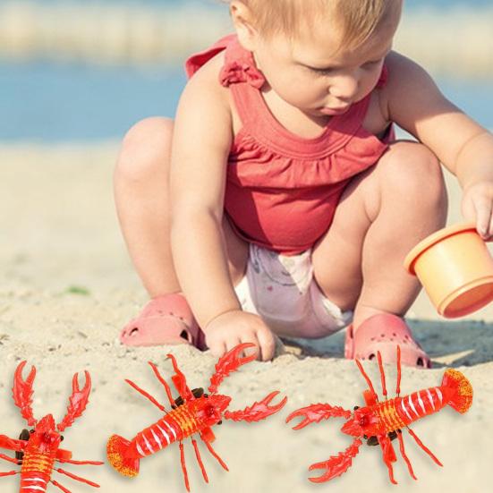 4Pcs Entertainment Smooth Edges Burr-free Simulation Lobster Model Boys Girls Pull Cord Toys