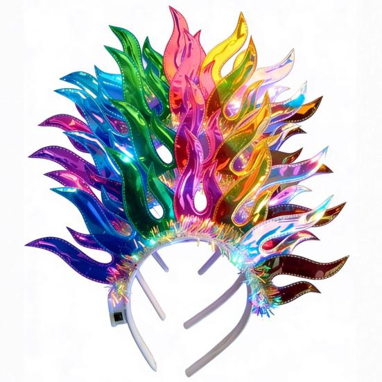 1/2 Stück LED Leuchtendes Stirnband Verstellbar Leicht Holografische Folie Leuchtendes Haarband Herren Damen Feiertags-Tanzparty Haar-Accessoires