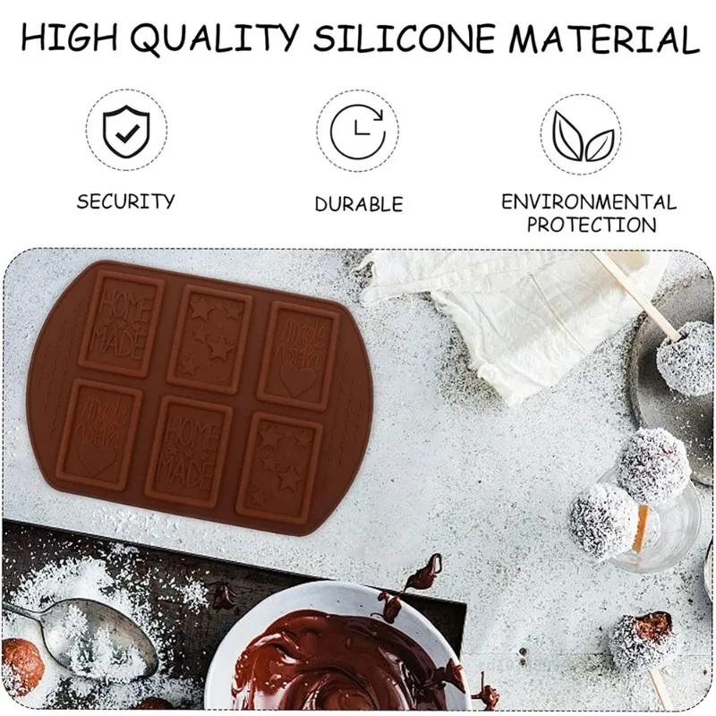 6-Hole Silicone Chocolate Mold Christmas Multi Pattern Creative Handmade Biscuit Cake Dessert Biscuit Baking Tool