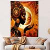 "Bohemian Goddess with Moon and Mandalas" Patterned Tapestry Home Decor, Suitable for Bedroom and Living Room, Gift