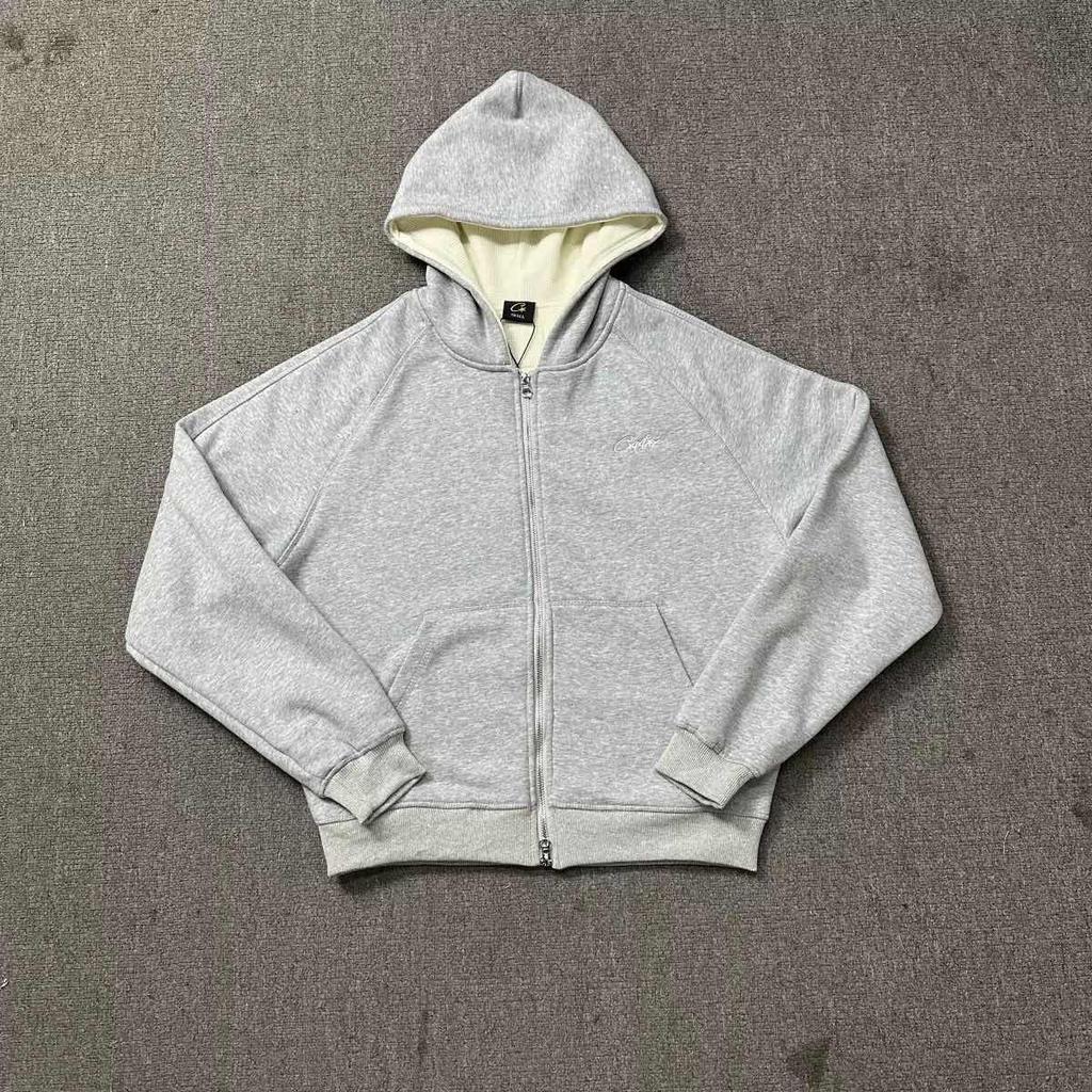 DRIPX Fashion Zipper Hoodie Men Women Simple Print Gray Coats Best Quality Cotton