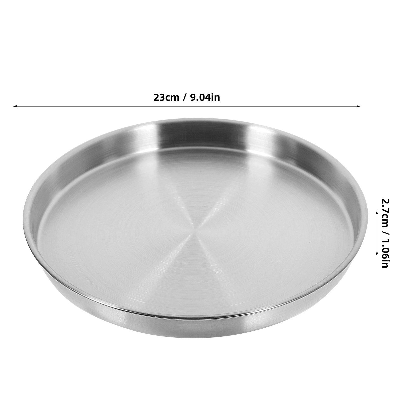 Premium Stainless Steel Serving Plate for Food Presentation Elegant Dinner Plate for Western Cuisine Restaurant Or Home Use argento