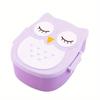[Cartoon Owl Lunch Box] Secure Portable Plastic Lunch Box - Cartoon Owl Design, Ideal for Picnics and Students