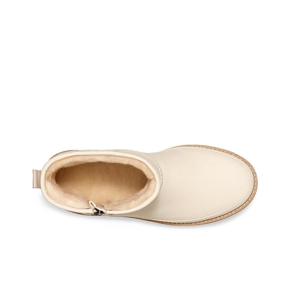 UGG F19 Stivali da Neve Classici Rebel Biker Mini con Fodera in Pelliccia da Donna Stivali da Neve Rosa 1105313-BONE