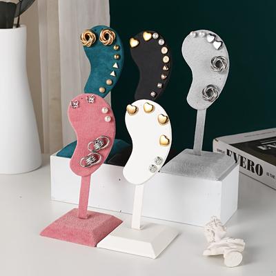 1PC Earring Stud Jewelry Display Props Jewelry Storage Plush Home Display Stand Table Decor Earring Mannequin Ear Display Stand