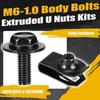 M6-1.0 Body Bolts & U-Nut Clips Kits,Hex Head Automotive Body Fender Bolts Kit Replacement for Most Cars Engine Cover and Bumper Fender Liner (30)