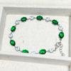 Green Oval Zircon Charm Bracelets For Women Fashion Emerald Crystal Bracelet Gold Sliver Color Bridal Wedding Jewelry