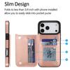 Double Buckle with Card Holder Solid Color PU Leather Cover for IPhone 17 Air 16E 16 Pro Max 15 14 Plus 13 12 11 8 7 6 Case