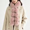 Imitation fox fur scarf autumn and winter temperament big hair ball magnetic scarf imitation fur thickened warm plush scarf