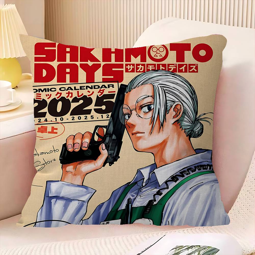 Popular Japanese Anime Sakamoto Days Pillow Cover Sofa Cushion Cover Home Room Decoration Children Gift