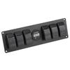 6 Gang Red LED Rocker Switch Panel with Voltmeter for Car RV Boat Yacht Marine 12V-24V