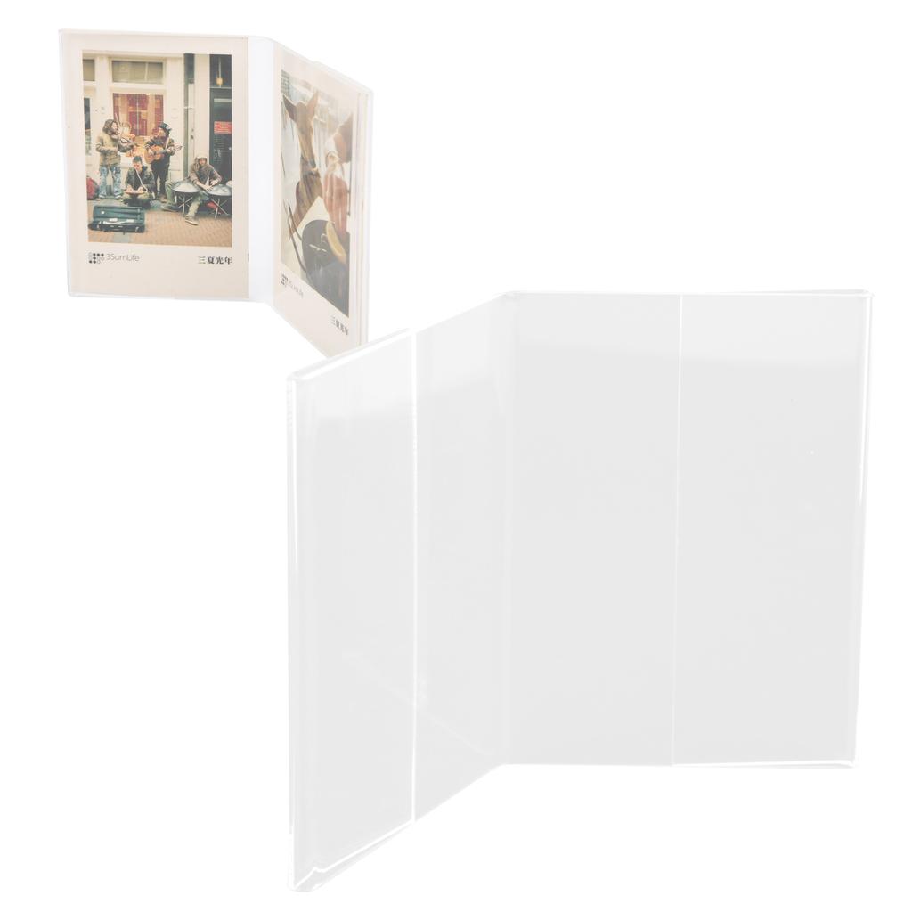 V Model Clear Acrylic Photo Frame Holder Free Standing Portrait for Instax Mini 3 Inch Film