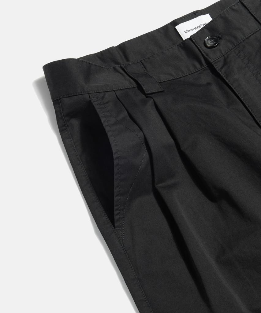 ESPIONAGE 2 Pleats Light Chino Pants Black