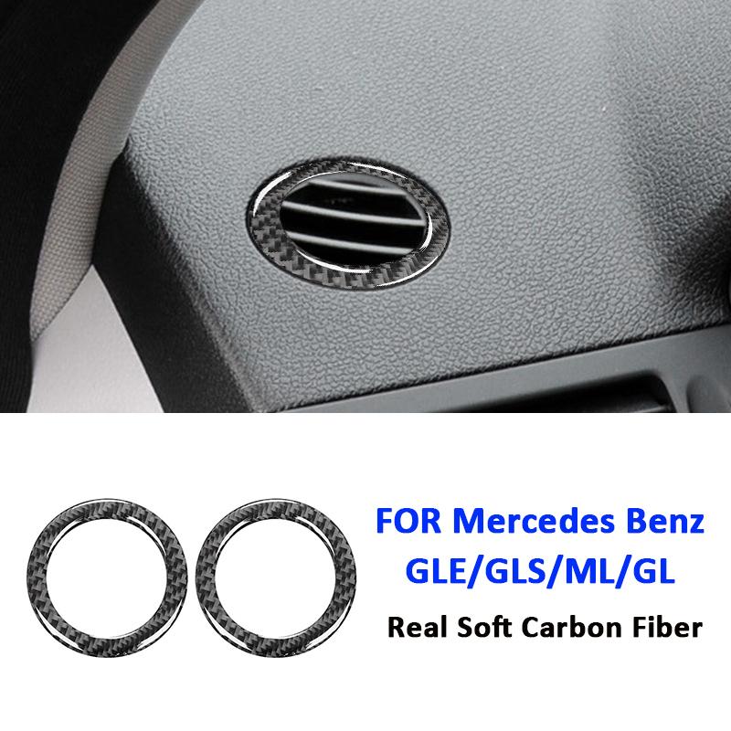 Carbon Fiber Car Trument Panel Left Right Air Outlet Trim Frame Interior Decoration Sticker For Mercedes Benz GLE GLS ML GL