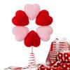 Valentine's Day Tree Topper Decoration 13.4 Inch Romantic Red Heart-shaped Tree Top Decoration Plush Treetop Ornament