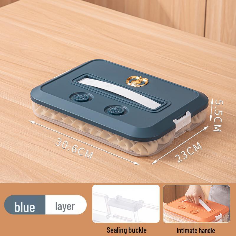 Large Capacity Multi-layer Handheld Transparent Plastic Food Storage Box for Dumplings