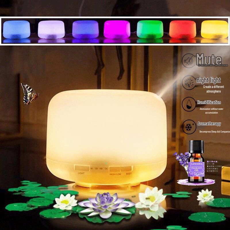 500ML Ultrasonic Air Humidifier & Aroma Diffuser - Muji Style, USB, Large Capacity