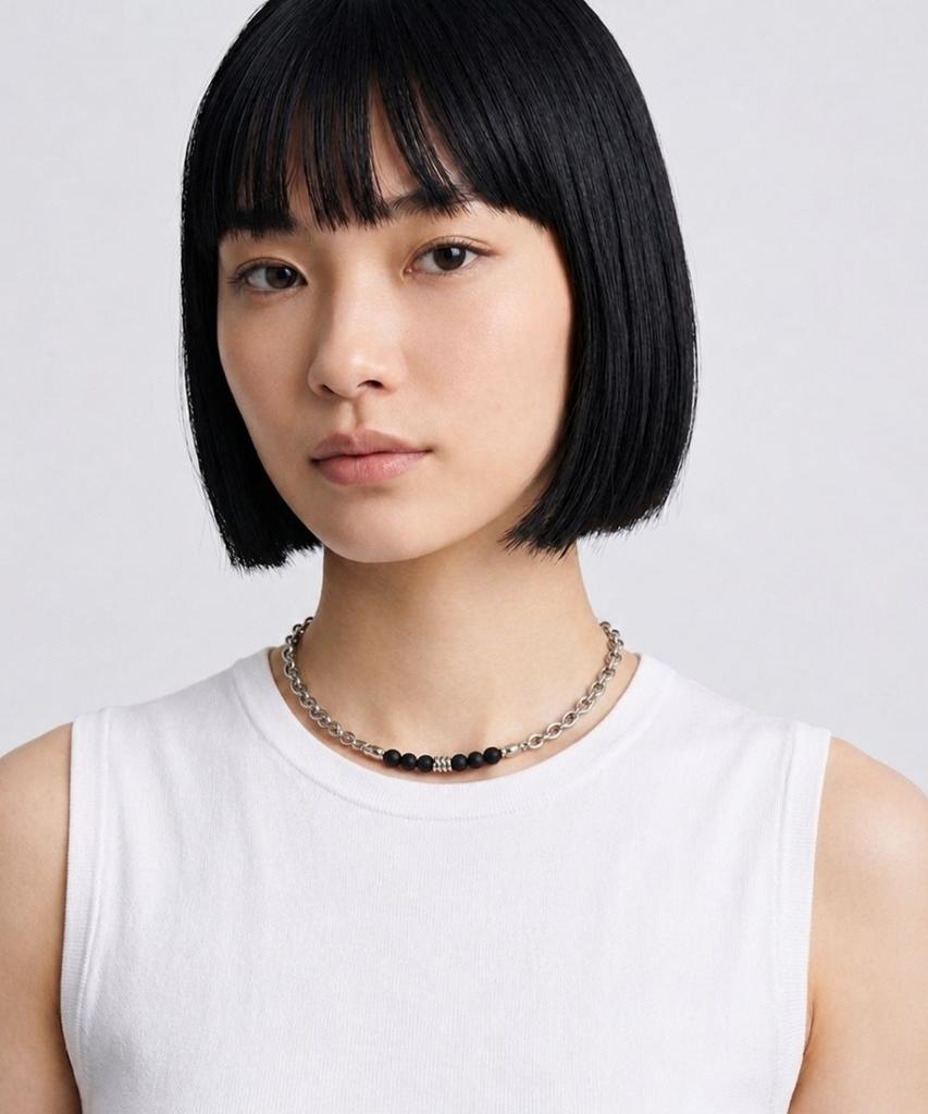 Rise More Rm Onyx Chain 07 Necklace
