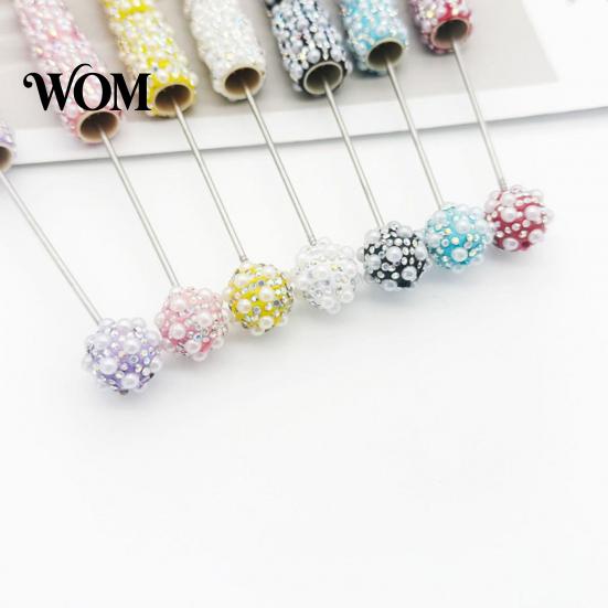 Creative DIY Pen Beadable Pen, Rhinestone Faux Pearl Ballpoint Fancy Glitter Personalized Gift for Crafting, Student Stationery Office Writing