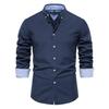 Slim-fit Shirt Men's Casual All-match Fashion Solid Color Long-sleeved Shirt Men's Clothing