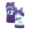 Purple with Mountain Graphic & Gradient Design Breathable Sports Basketball Jersey Stylish Athletic Fan Jersey Family Clothing