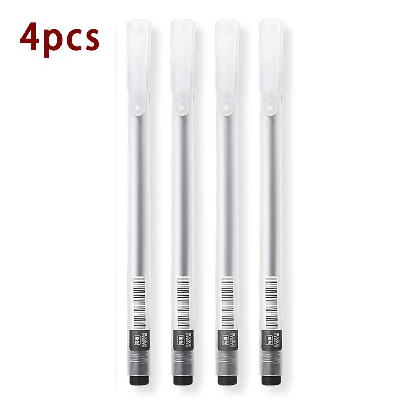 

4-Pack Gel Pens with Frosted Barrels 0.5mm Black Carbon Refills Minimalist Gel Pens Office Stationery Student Water-Based Pens