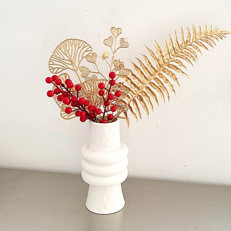 Bucket Diy Fortune Set With Artificial Lucky Fruit And Golden Leaves For Home Decor