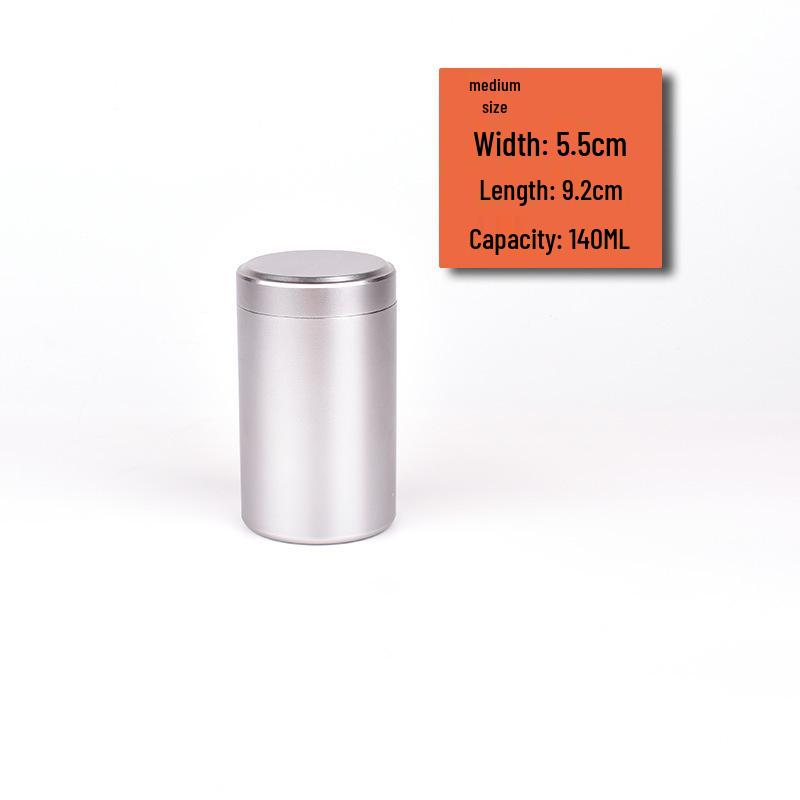 Mini Aluminum Alloy Sealed Tea Can - Compact Metal Storage for Loose Leaf Tea