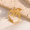 MamacitaSlay 316L Stainless Steel Octopus Open Ring Vacation Party Waterproof Jewelry Women's Unique 18K Gold Plated Ring Gift