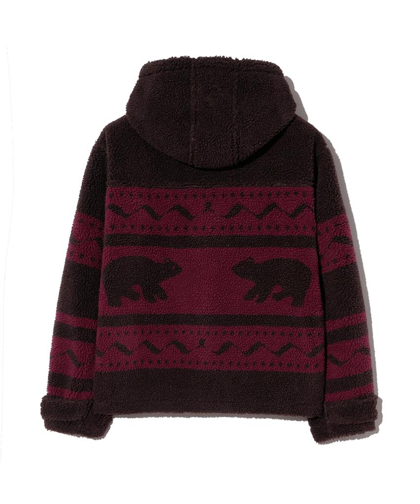 Physical Department Cowichan Boa Duffle Short Coat_Wine