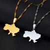 Anniyo Ukraine Map Pendant & Necklace Ukrainian Jewelry #212921