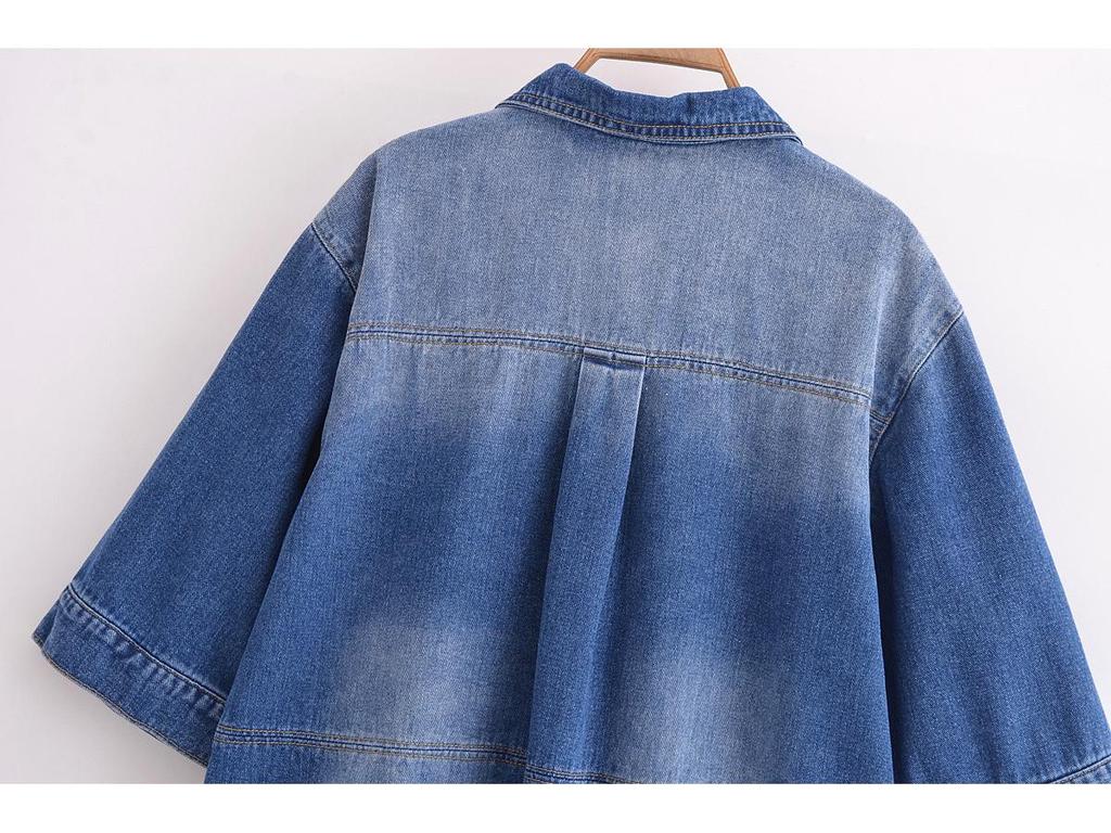 Spring 2025 Women's European & American Lace-Up Denim Cardigan with Long Pants