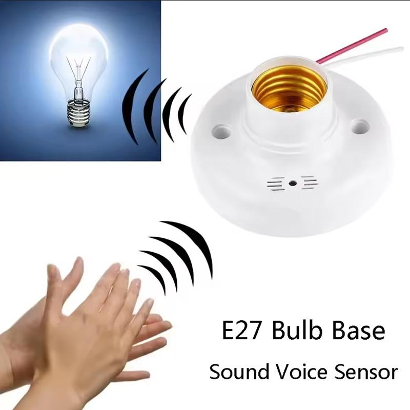 E27 Screw Lamp Base Sound Voice Control Delay Switch Light Socket Adapter AC180-240V Lighting Accessories LED Bulb Holder