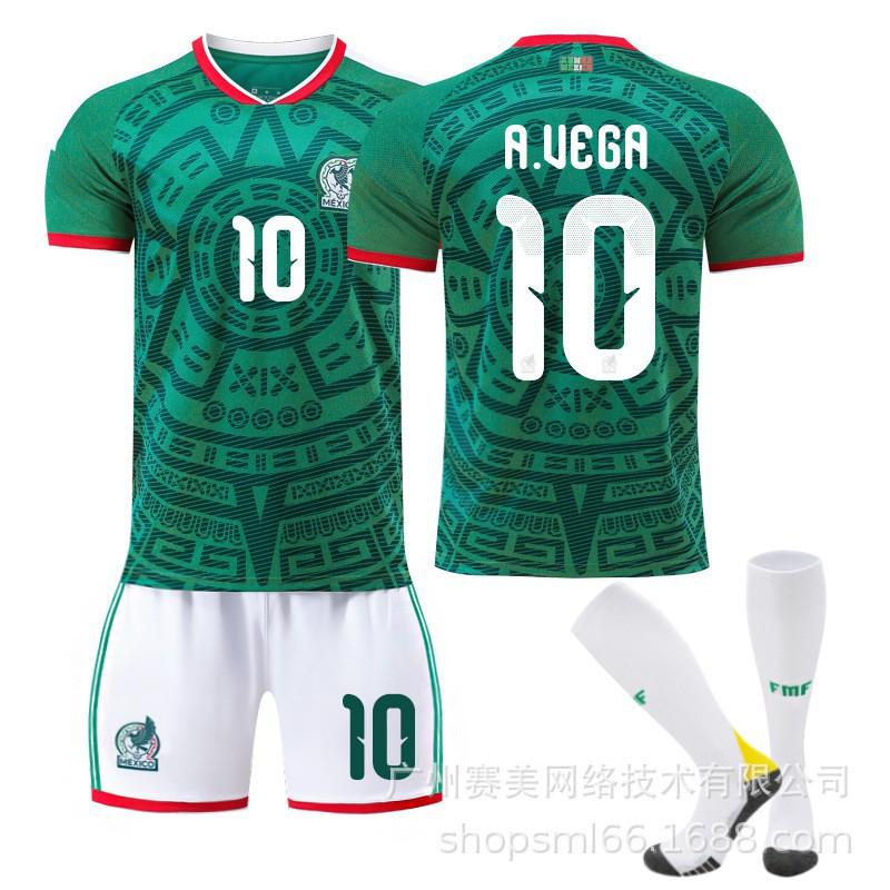 Weltmeisterschaft Mexiko Heim Nr. 9 Raul 11 Jimenez 14 Trikot-Set Kinder-Fußballuniform