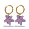 Ceramic Dopamine Starfish Earrings for Women Colorful Vibrant Pendant Youthful Hypoallergenic Jewelry Gift