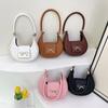 Solid Simple Color Gold Bow Decoration Women Casual Shoulder Bag For Use Daily