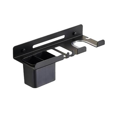 Carbon Steel Hair Dryer Holder Wall Mounted Waterproof Straightener Storage Rack Space Saving Curling Iron Shelf for Bathroom