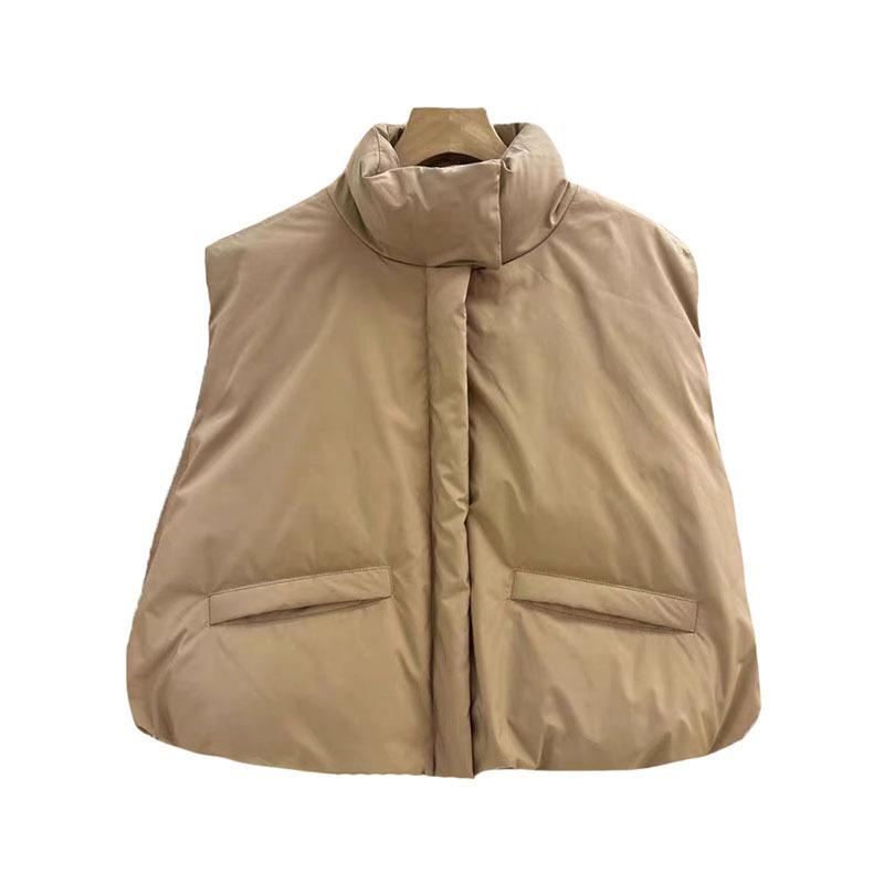 Korean version of retro down vest women's 2025 autumn and winter fashion stand-up collar profile light and loose outer wear pumpkin vest tide
