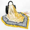 Bohemian Women Muslim Hijab Bandana 90*90cm Print Silk Headkerchief Satin Square Scarf  Office